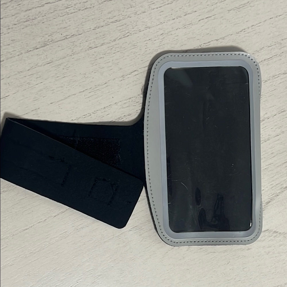Gray and Black Armband Phone Holder